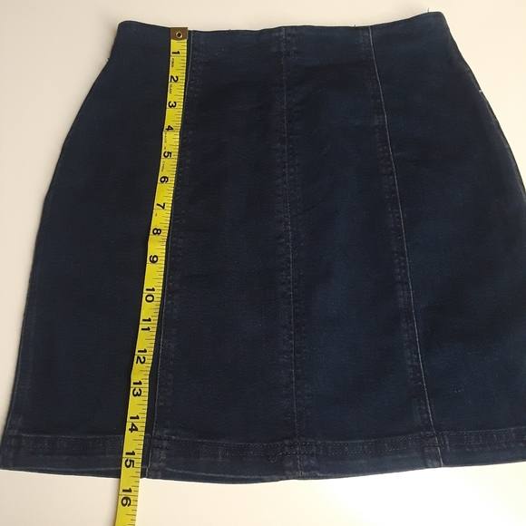 NECTAR CLOTHING Denim Jean Panel Slip On Mini Blue Skirt S - Picture 3 of 6
